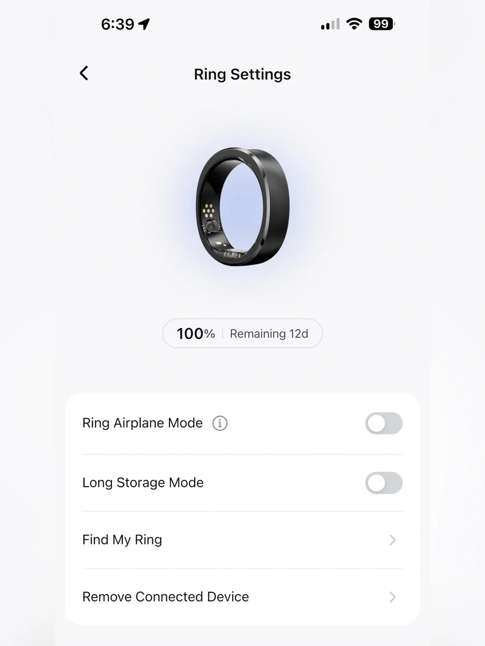 RingConn Gen 3 Smart Ring Matte Black Size 9